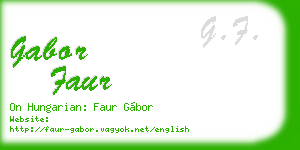 gabor faur business card